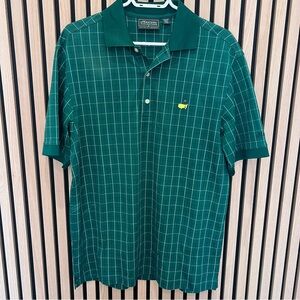 Men’s Golf Masters Green Check Polo Shirt